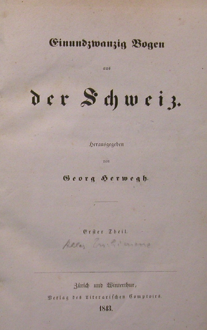 [Einundzwanzig Bogen aus der Schweiz]